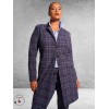 Plus Basics Blazer Long Jacket TARTAN ICE