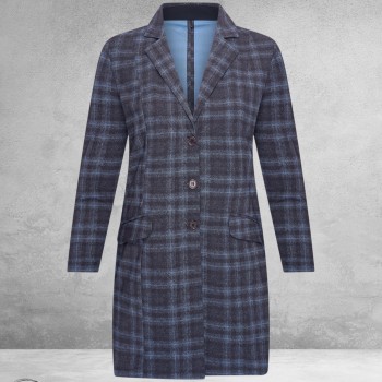 Plus Basics Blazer Midi Jacket TARTAN ICE