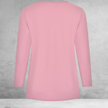 PLUS BASICS Shirt Tee V Slim Langmouw ANTIQUE PINK