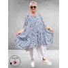 Rafay Tuniek A-Lijn Blauw/Wit Grafisch