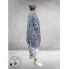 Rafay Tuniek A-Lijn Blauw/Wit Grafisch