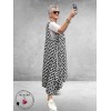 Rafay Jurk Mouwloos Zwart/Wit Grafische Print