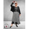 Rafay Jurk Mouwloos Zwart/Wit Grafische Print