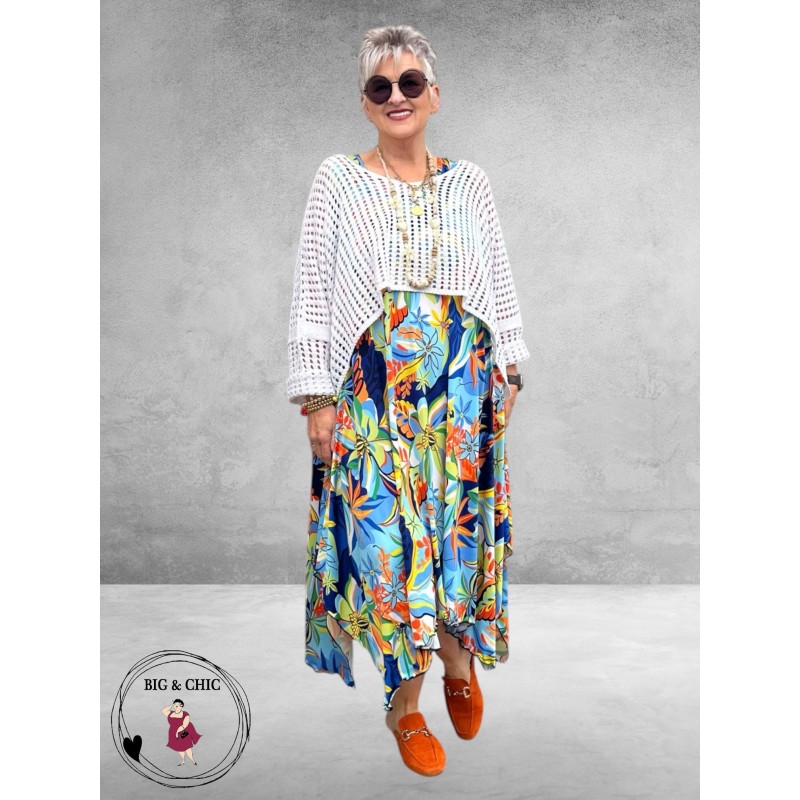 Rafay Jurk Mouwloos Blauw Flowers 