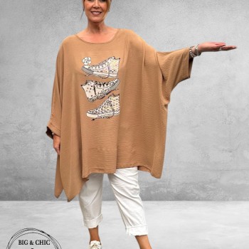 Rafay Poncho Zomer Shirt Beige