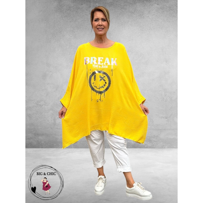 Rafay Poncho Zomer Shirt Geel