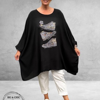 Rafay Poncho Zomer Shirt Zwart