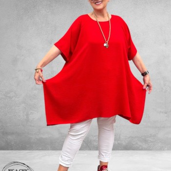 Rafay Shirt A-Lijn Vurig Rood