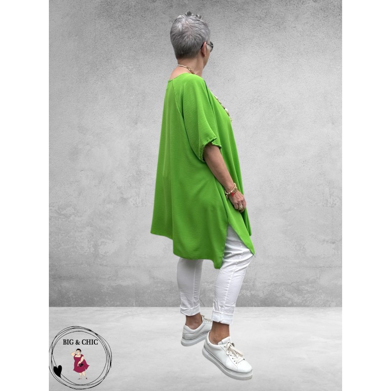 Rafay Shirt A-Lijn Kiwigroen