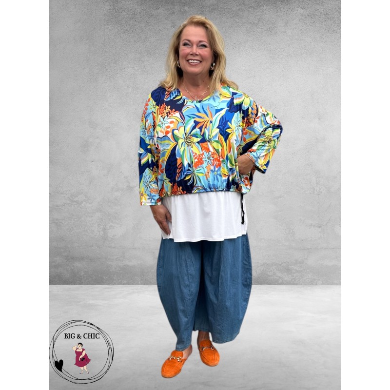 Rafay Shirt Blouson Model Tropische Print