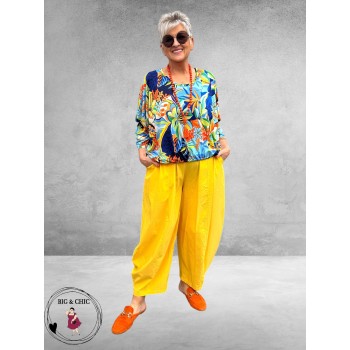 Rafay Shirt Blouson Model Tropische Print