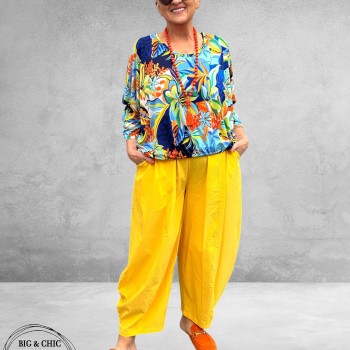 Rafay Shirt Blouson Model Tropische Print