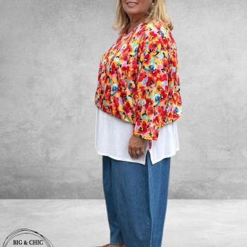 Rafay Shirt Blouson Model Flower  Print
