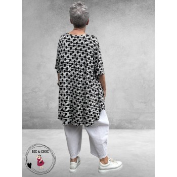 Rafay Tuniek A-Lijn Zwart/Wit Grafisch