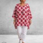 Rafay Shirt Oversized Rood/Wit Flowers