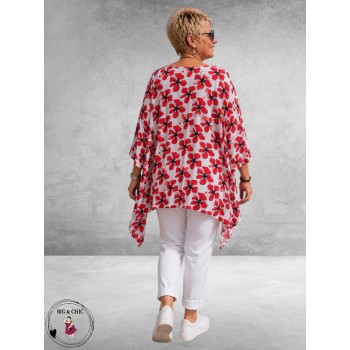 Rafay Shirt Oversized Rood/Wit Flowers