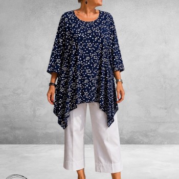 Rafay Tuniek A-Lijn Navy Dots
