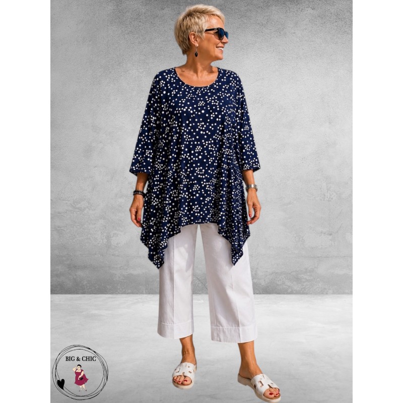 Rafay Tuniek A-Lijn Navy Dots
