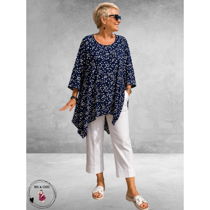 Rafay Tuniek A-Lijn Navy Dots