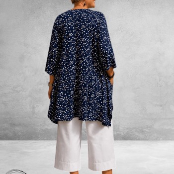 Rafay Tuniek A-Lijn Navy Dots