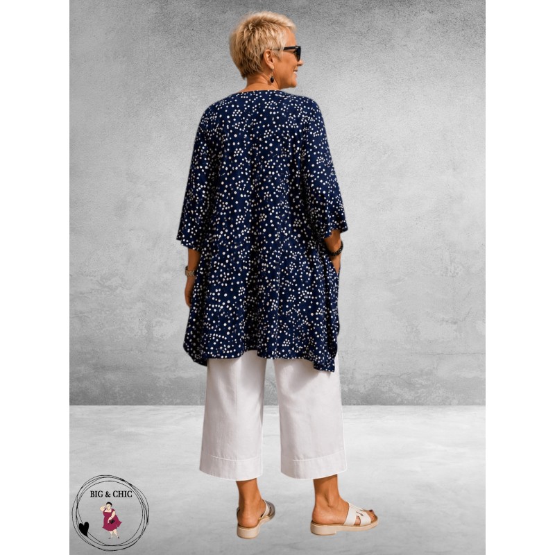 Rafay Tuniek A-Lijn Navy Dots