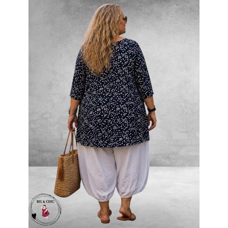 Rafay Tuniek Navy Wit Stippen