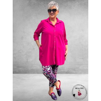 ROBELL Broek Rose Slim Fit Lila-Pink-Wit 