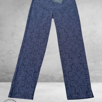 ROBELL Broek Marie Straight Fit Paisley Navy