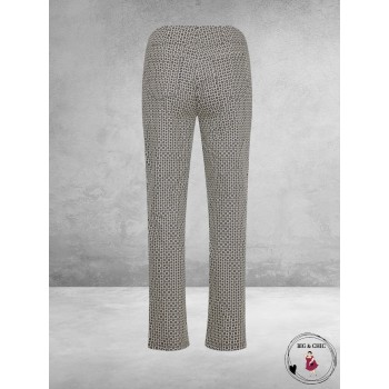 ROBELL Broek Bella Zwart/Bruin/Wit
