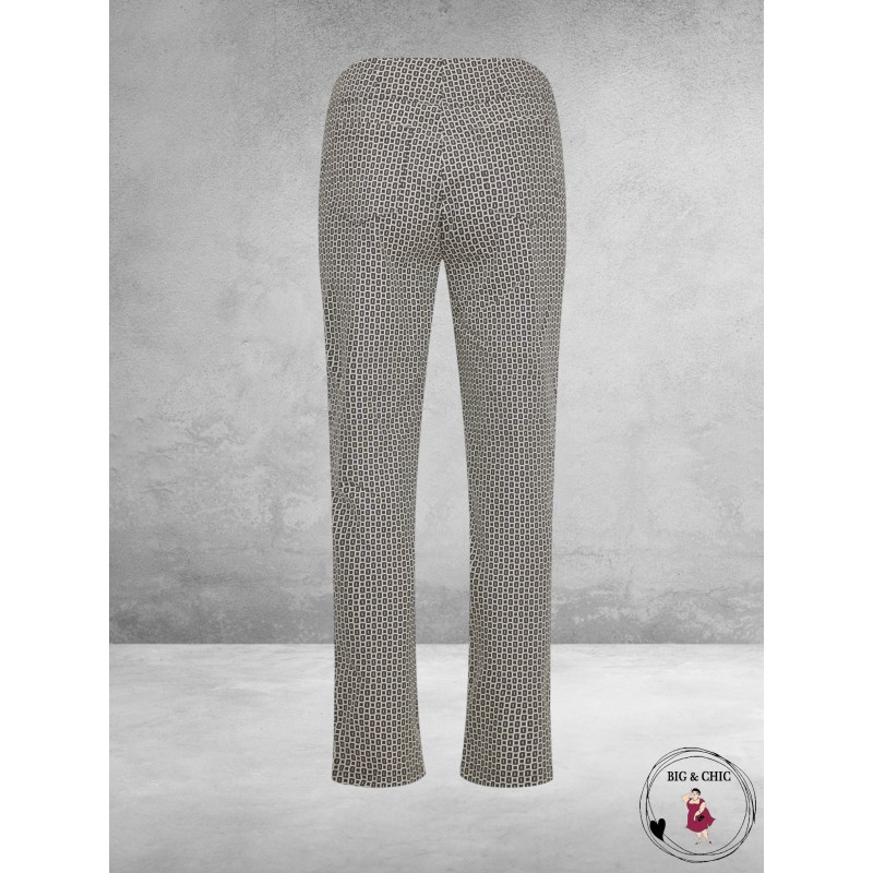 ROBELL Broek Bella Zwart/Bruin/Wit