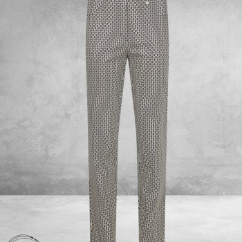 ROBELL Broek Bella Zwart/Bruin/Wit