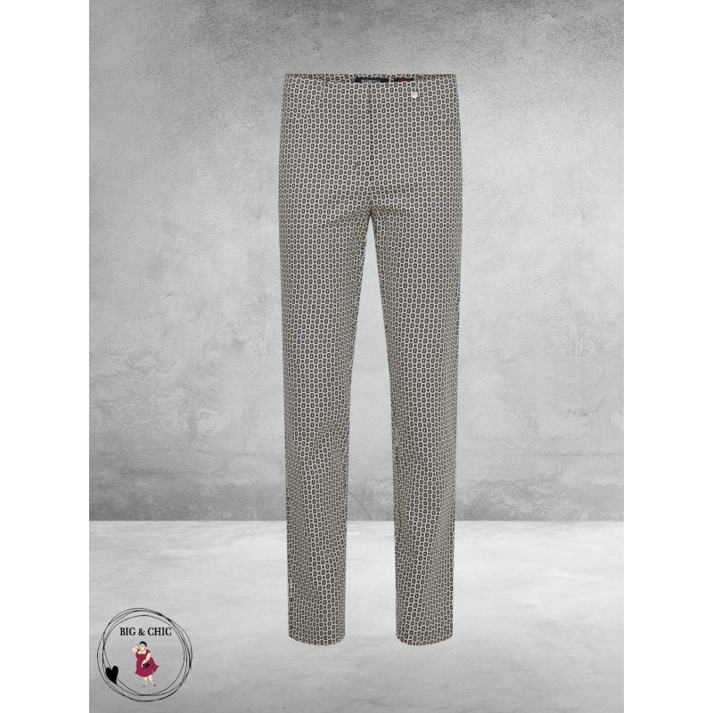 ROBELL Broek Bella Zwart/Bruin/Wit