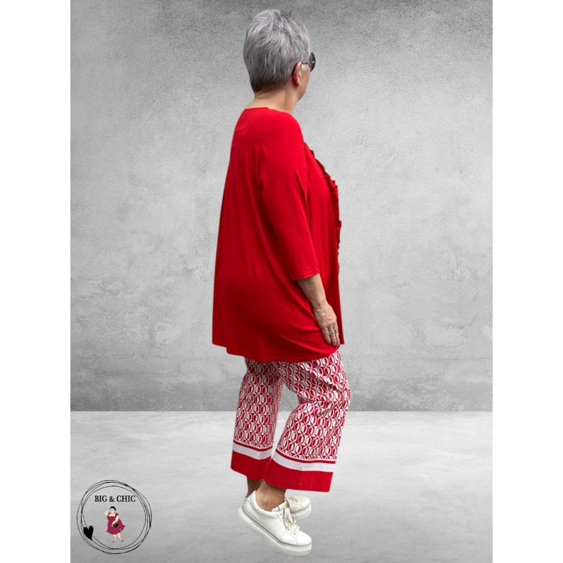 ROBELL Broek Joella Flair Rood/Wit 