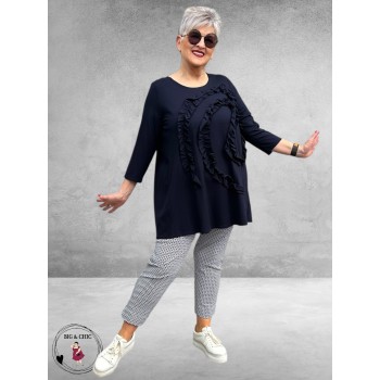 ROBELL Broek Rose Slim Fit Enkel Navy/Wit