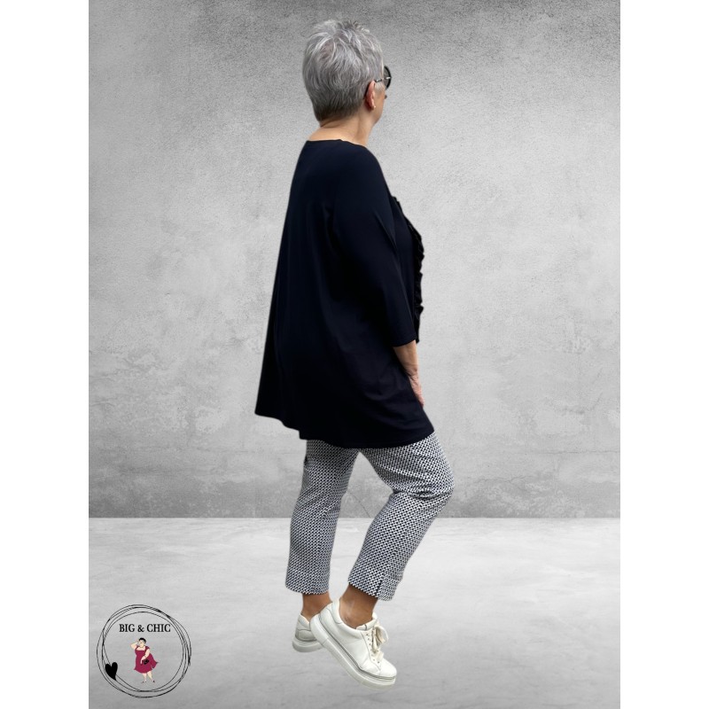 ROBELL Broek Rose Slim Fit Enkel Navy/Wit