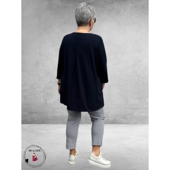 ROBELL Broek Rose Slim Fit Enkel Navy/Wit