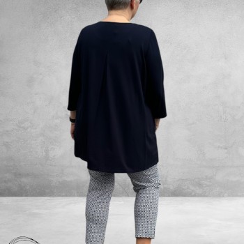 ROBELL Broek Rose Slim Fit Enkel Navy/Wit