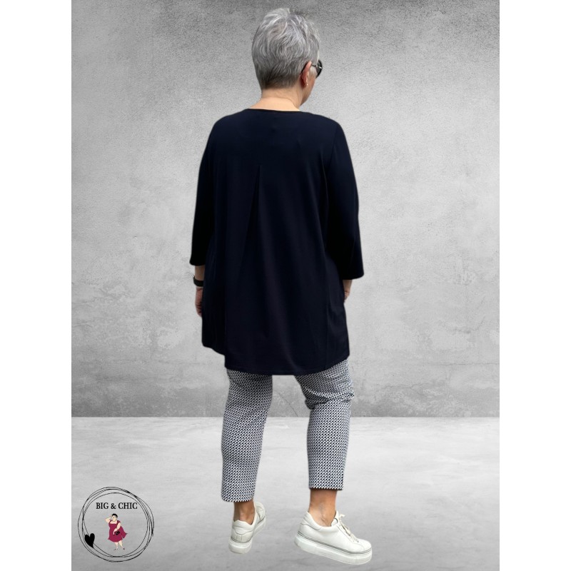 ROBELL Broek Rose Slim Fit Enkel Navy/Wit