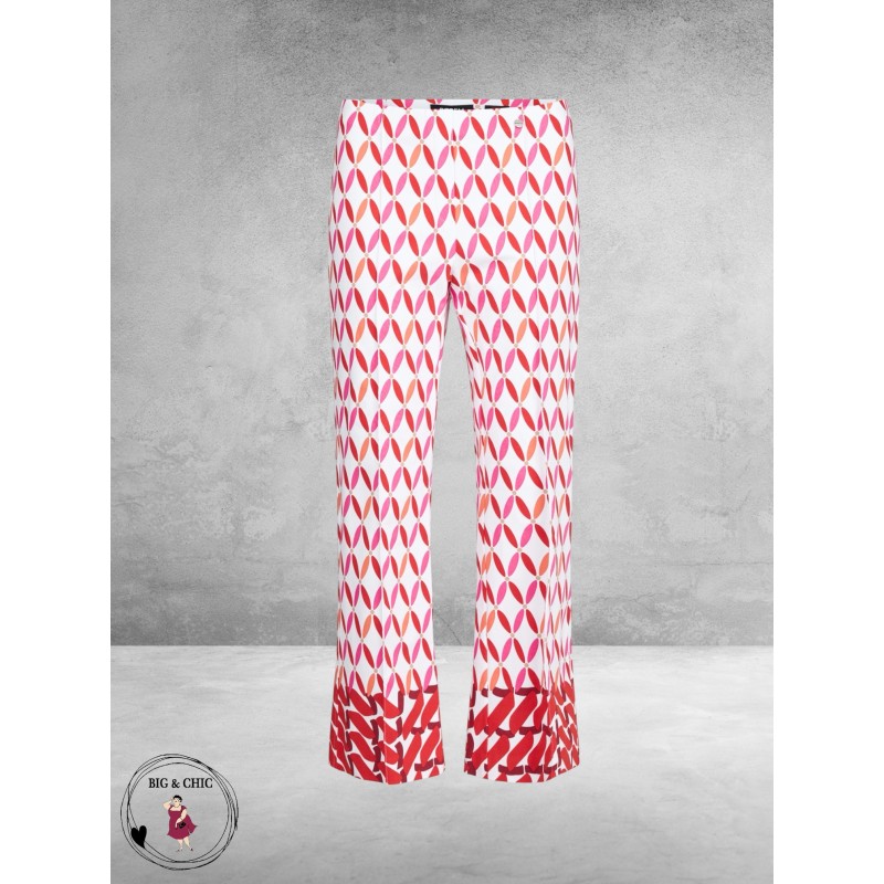 ROBELL Broek Joella Flair Rood/Fuchsia/Wit Contra