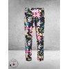 Robell Broek Bella Straight Fit Zwart Multi Flowers