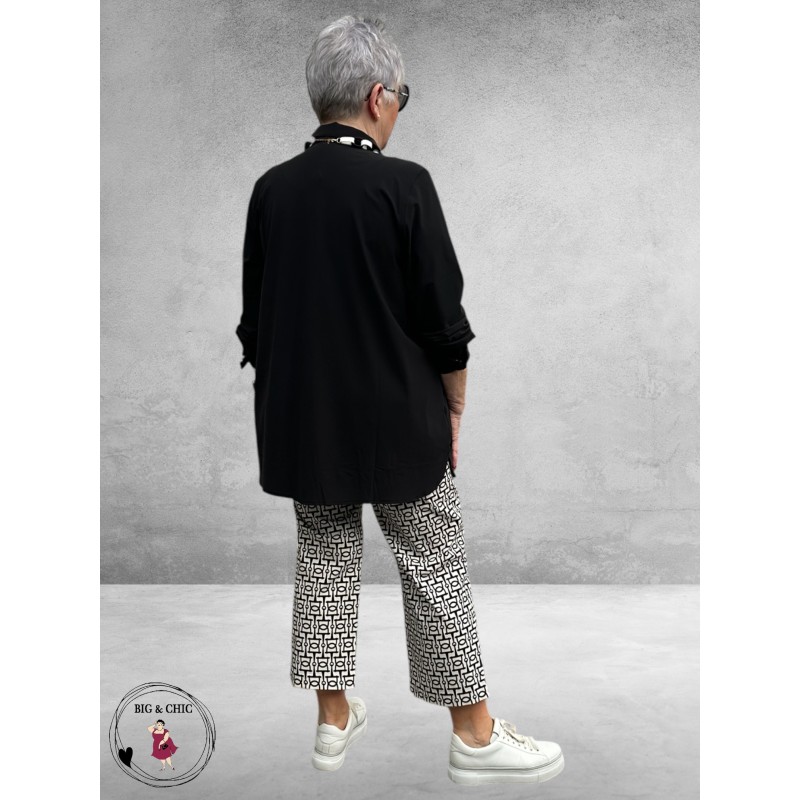 Robell Broek Lisa 7/8 Zwart-Wit-Schakel