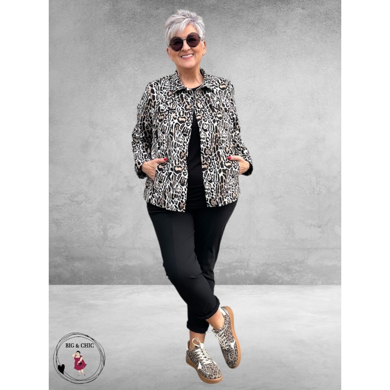 Robell Jacket Luipaard Stretch