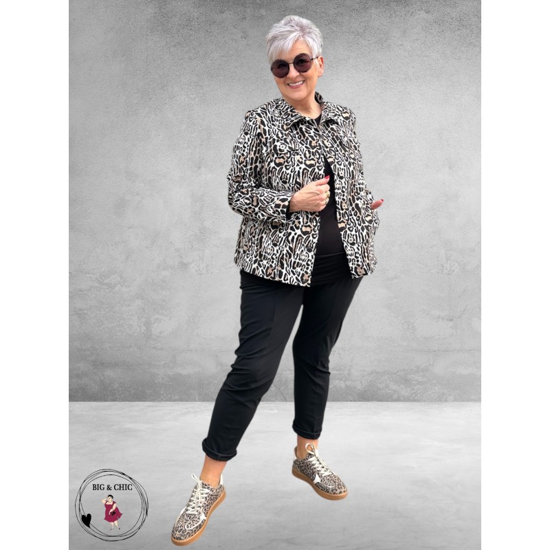 Robell Jacket Luipaard Stretch