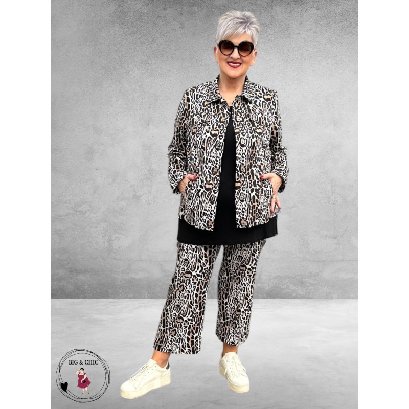 Robell Jacket Luipaard Stretch