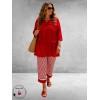 ROBELL Broek Joella Flair Rood/Wit 
