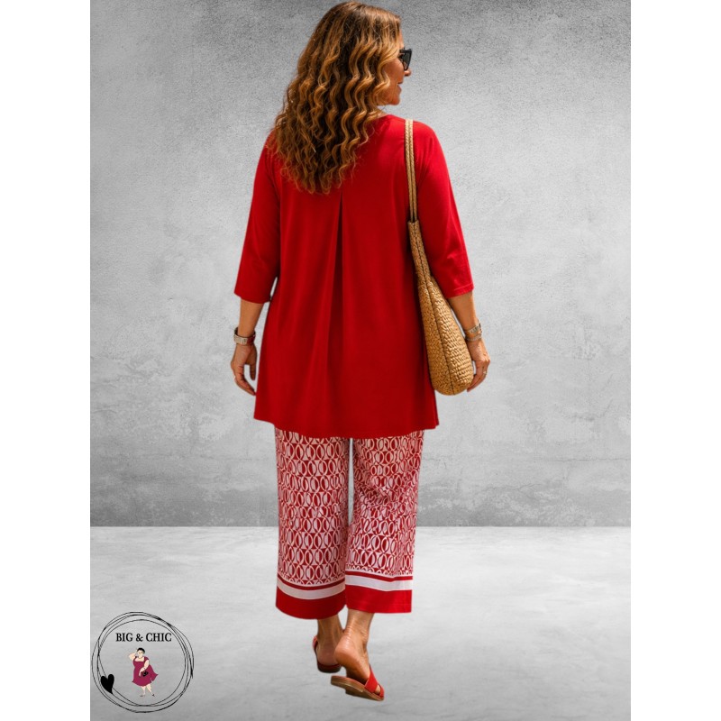 ROBELL Broek Joella Flair Rood/Wit 