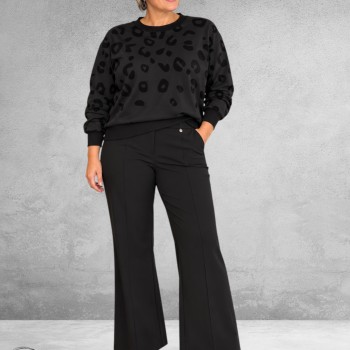 ROBELL Broek ANNA Relaxed Fit Zwart