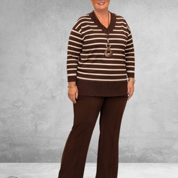 ROBELL Broek Joella Bootcut Bruin