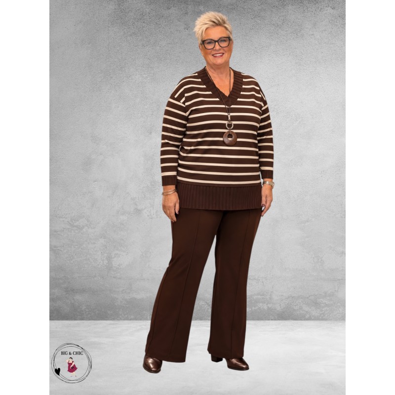 ROBELL Broek Joella Bootcut Bruin