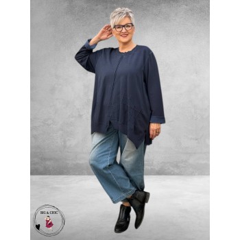 SINNE Shirt Katoen A-Lijn Navy